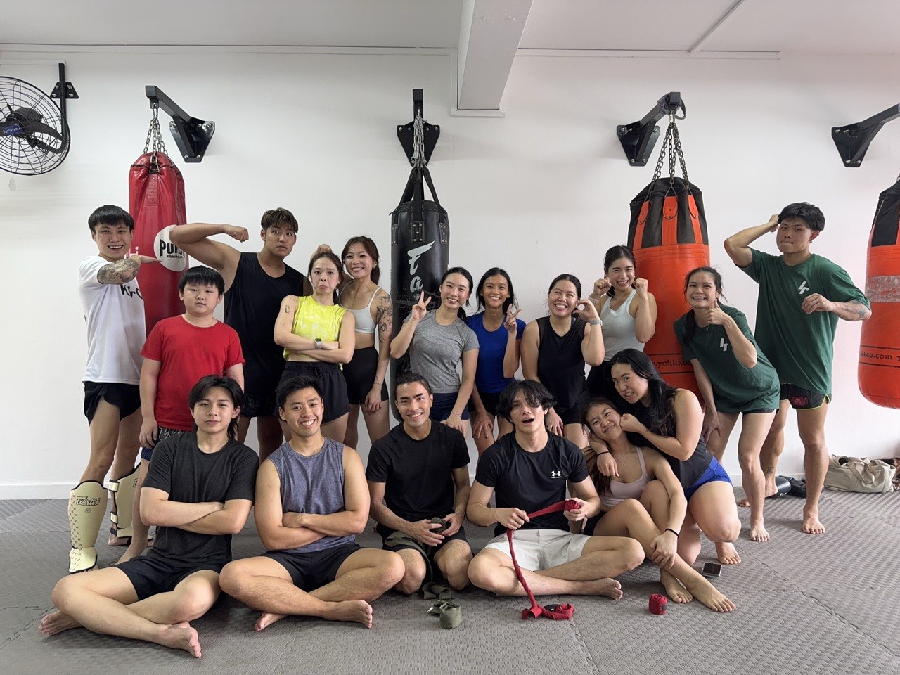 Corporate Muay Thai team-building session at Khao Noi Gym Singapore